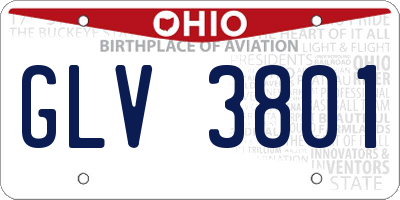 OH license plate GLV3801