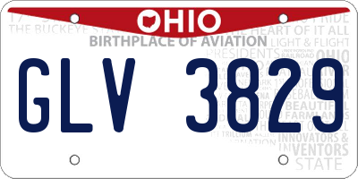 OH license plate GLV3829