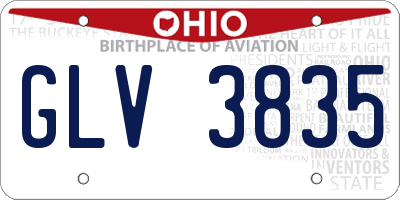 OH license plate GLV3835