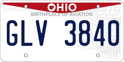 OH license plate GLV3840
