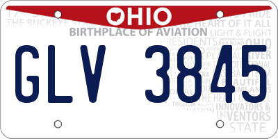OH license plate GLV3845