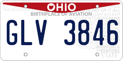 OH license plate GLV3846