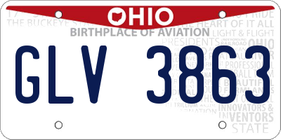 OH license plate GLV3863