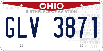 OH license plate GLV3871