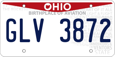 OH license plate GLV3872