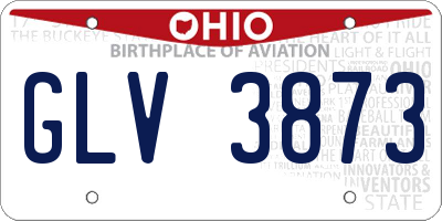 OH license plate GLV3873