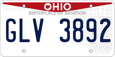 OH license plate GLV3892