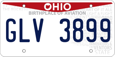 OH license plate GLV3899