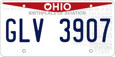 OH license plate GLV3907