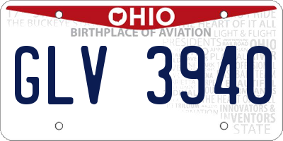 OH license plate GLV3940