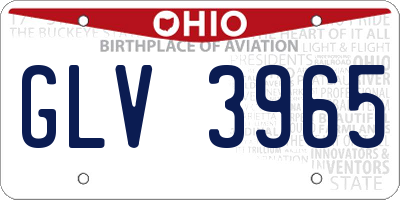 OH license plate GLV3965
