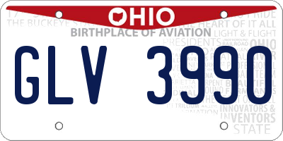 OH license plate GLV3990