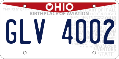 OH license plate GLV4002