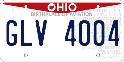 OH license plate GLV4004
