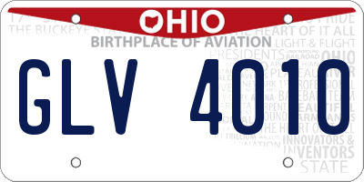 OH license plate GLV4010