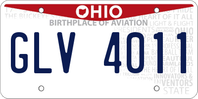OH license plate GLV4011