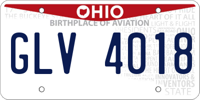 OH license plate GLV4018