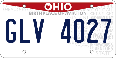 OH license plate GLV4027