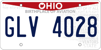 OH license plate GLV4028
