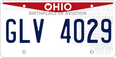 OH license plate GLV4029