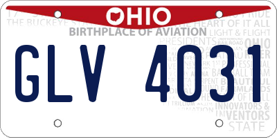 OH license plate GLV4031
