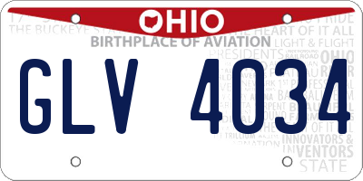 OH license plate GLV4034