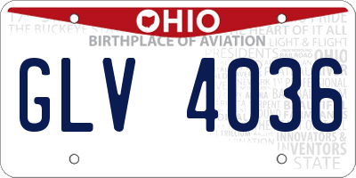 OH license plate GLV4036