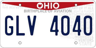 OH license plate GLV4040