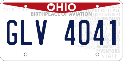 OH license plate GLV4041