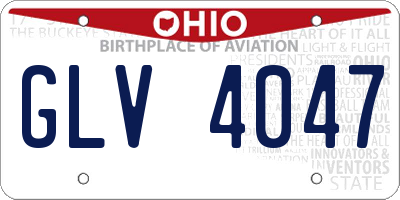 OH license plate GLV4047