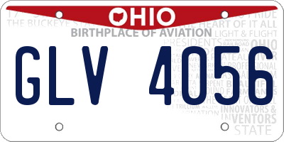 OH license plate GLV4056