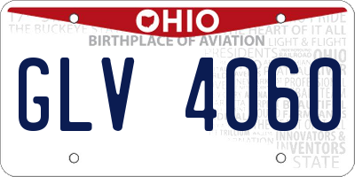 OH license plate GLV4060