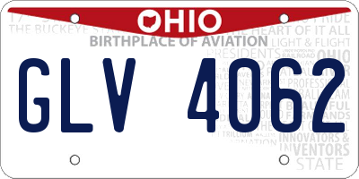 OH license plate GLV4062