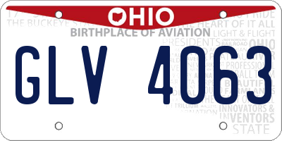 OH license plate GLV4063