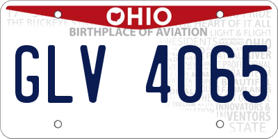 OH license plate GLV4065