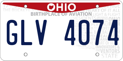 OH license plate GLV4074