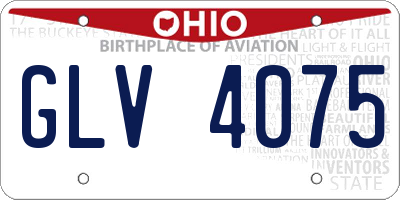 OH license plate GLV4075