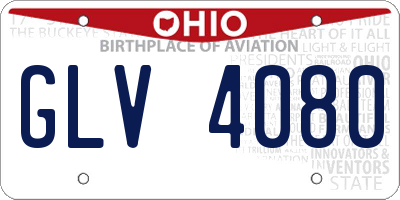 OH license plate GLV4080