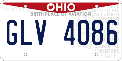 OH license plate GLV4086