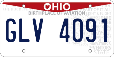 OH license plate GLV4091