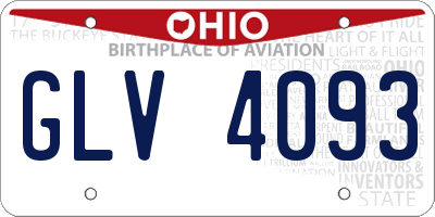 OH license plate GLV4093
