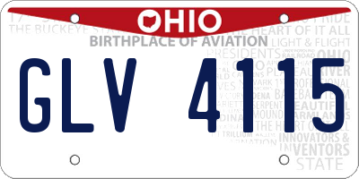 OH license plate GLV4115