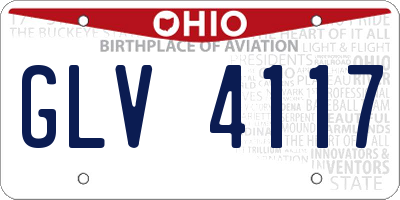 OH license plate GLV4117