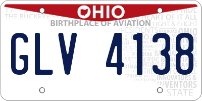 OH license plate GLV4138