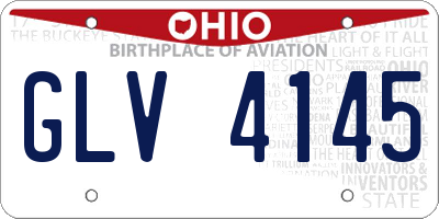 OH license plate GLV4145