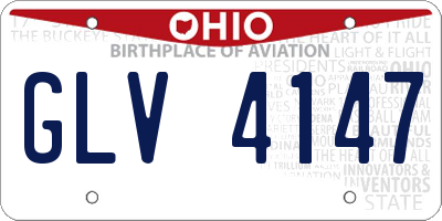 OH license plate GLV4147