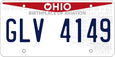 OH license plate GLV4149