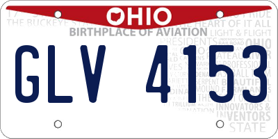 OH license plate GLV4153