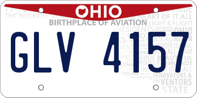 OH license plate GLV4157