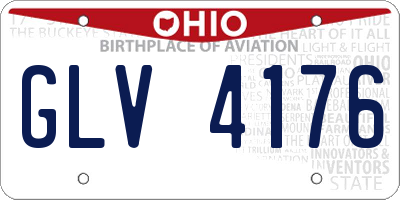 OH license plate GLV4176